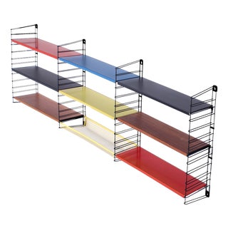 Modular Metal Wall Rack by A.D. Dekker for Tomado, 1950s, Set of 13 For Sale