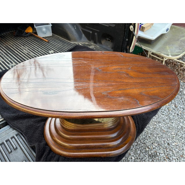 Thomasville 1970s Mahogany Oval Cocktail Table For Sale - Image 4 of 4