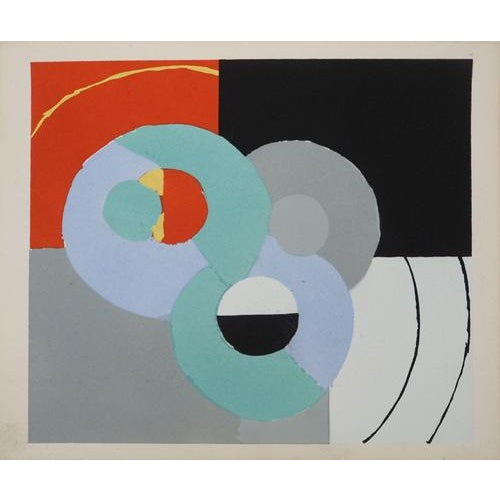 Sonia Delaunay, Abstract Harmony with Three Spheres, Lithograph and Stencil For Sale - Image 5 of 5