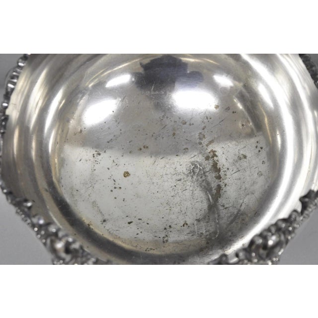 Antique Victorian Silver Plated "1880 H 1905" Monogram Pedestal Fruit Bowl For Sale - Image 9 of 16