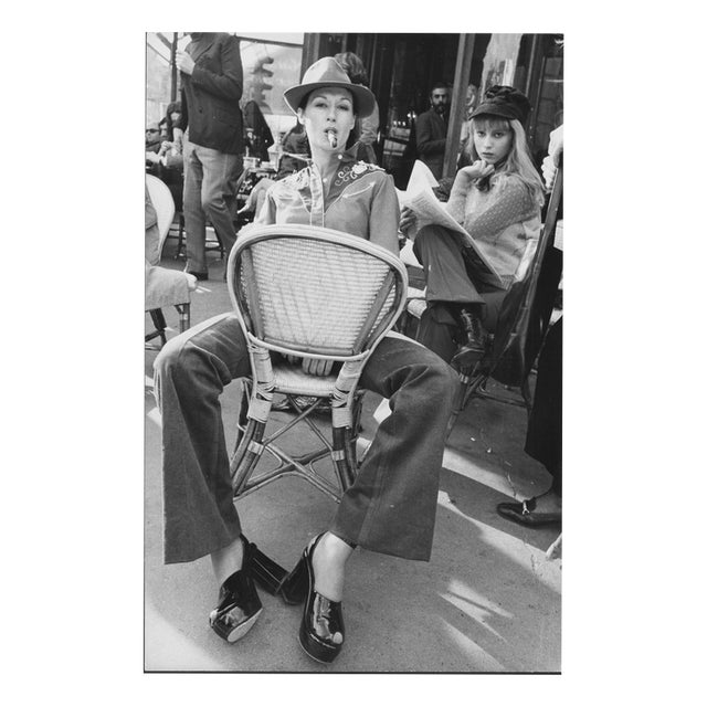 Gökşin Sipahioğlu, Women in Paris at the Café Aux Deux Amis, 1970, Black & White Photograph For Sale