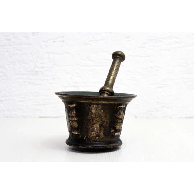Mortar & Pestle in Bronze, 17th Century, Set of 2 For Sale - Image 13 of 13