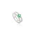 14k White Gold Pear Emerald and Diamond Split Band Ring Size 6 For Sale - Image 4 of 14