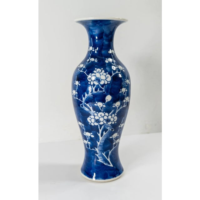 Chinoiserie 19th or 20th Century Chinese Blue and White Prunus Vase For Sale - Image 3 of 13