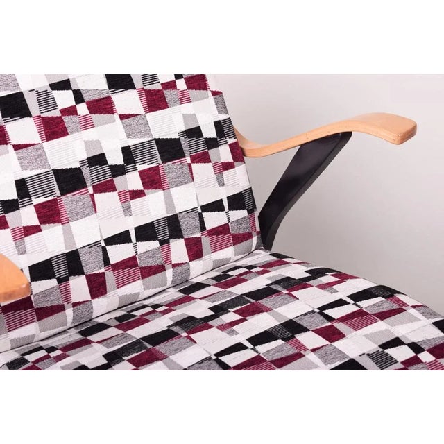 Wood Set of Mid-Century Multi Coloured Beech Armchairs, 1950s For Sale - Image 7 of 8