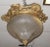 Early 20th Century Early 20th Century Gilt Bronze Flush Mount with Etched Glass Dome For Sale - Image 5 of 8