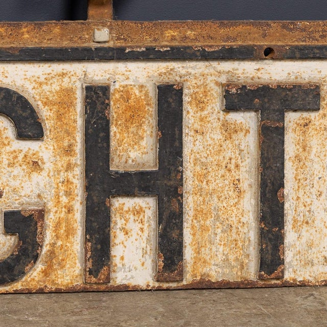 Vintage English Cast Iron with Black and White Enamel Brighton Sign, 1940s For Sale - Image 7 of 11