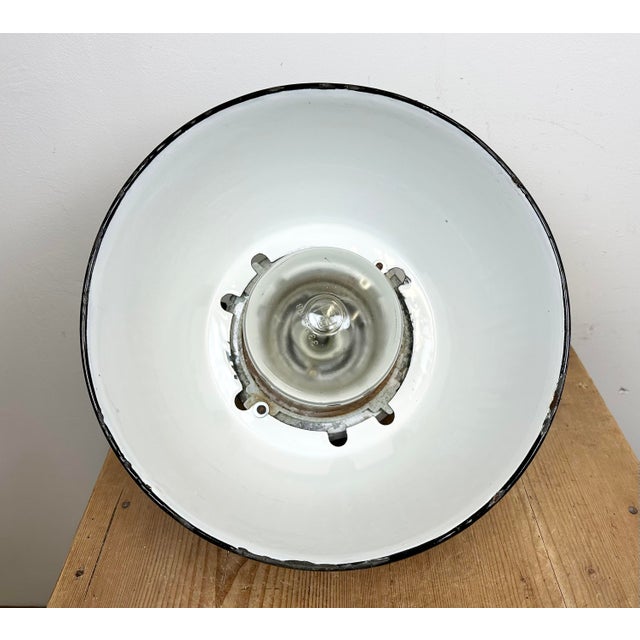 Industrial Explosion Proof Lamp with Black Enameled Shade from Elektrosvit, 1970s For Sale - Image 15 of 16