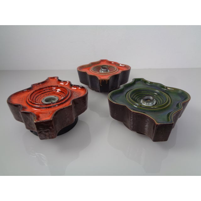 Pop Art German Ceramic Wall Lamps, 1970s, Set of 3 For Sale - Image 12 of 18