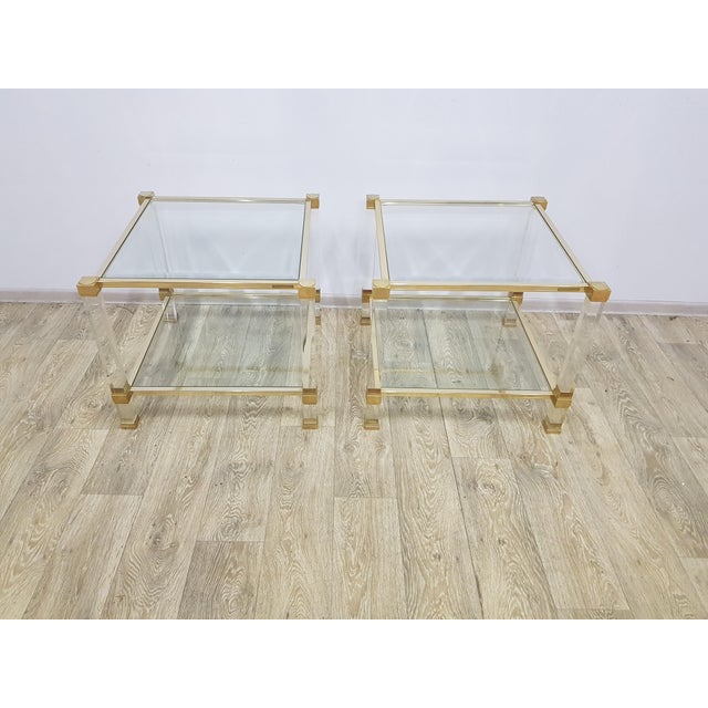 Hollywood Regency Tables in Glass by P. Vandel, Paris, 1970s, Set of 2 For Sale - Image 4 of 18