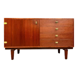 1960s Danish Modern Teak 4-Drawer Sideboard by Peter Lovig Nielsen Mid Century