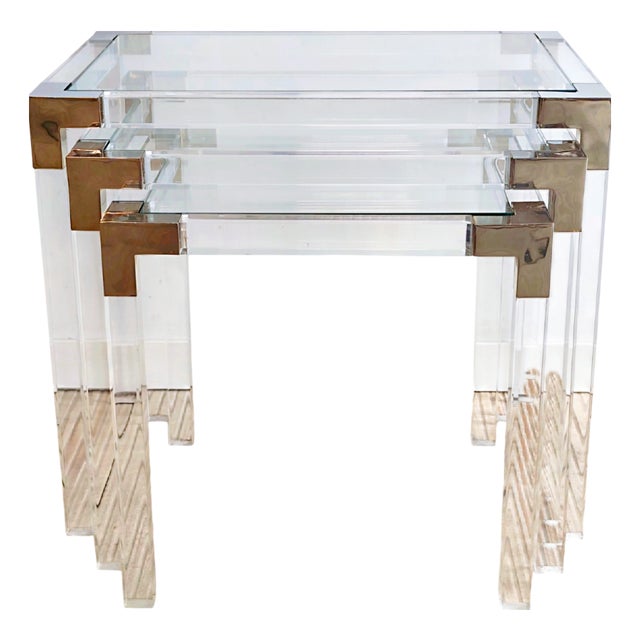 Methacrylate Nesting Tables, 1980s, Set of 3 For Sale