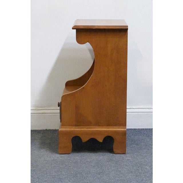 Brown High End Vintage Solid Hard Rock Maple Colonial Early American 17" Open Cabinet Nightstand 1711 For Sale - Image 8 of 15