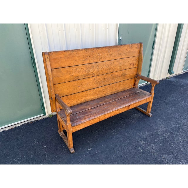 Rustic American Oak Farmhouse Hutch Table C. 1800-1820 For Sale - Image 11 of 12