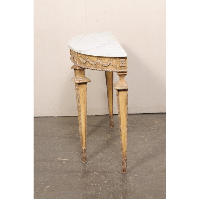 Mid 20th Century Italian Marble Top Console W/ Swag Accents For Sale - Image 10 of 12