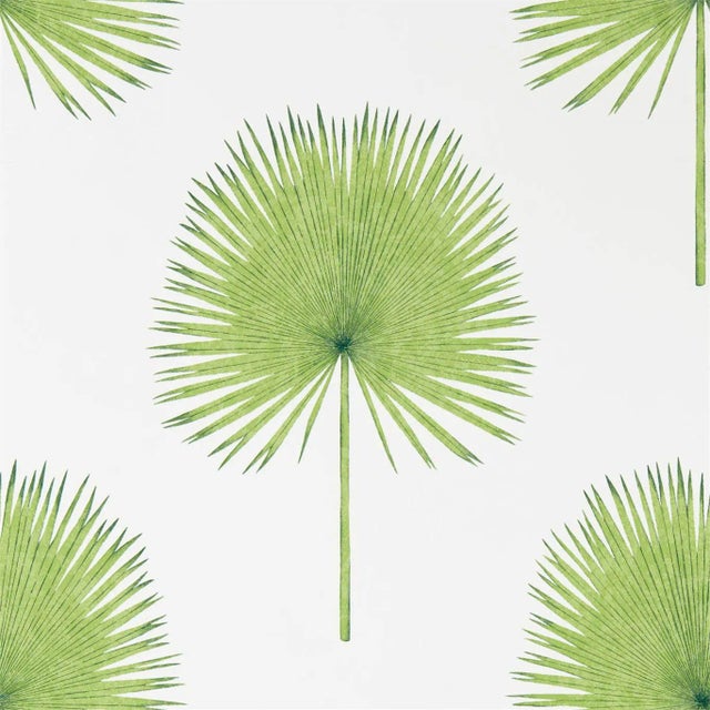 Sanderson Fan Palm Wallpaper in Botanical Green For Sale