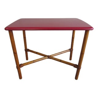 Vintage 1970s Faux Bamboo Side Table by Heywood Wakefield For Sale