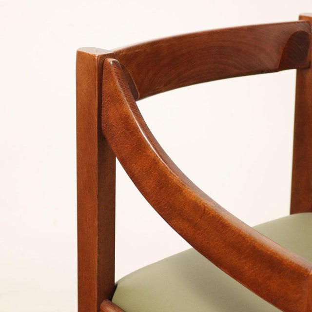 Vintage Chairs in Beech and Leatherette, 1970s, Set of 6 For Sale - Image 5 of 11