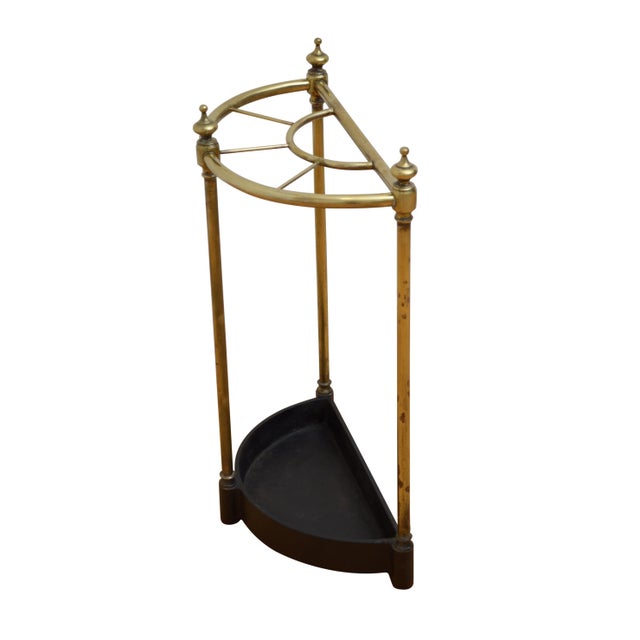 Goldenrod English Victorian Demi Lune Umbrella Stand, 1880s For Sale - Image 8 of 11