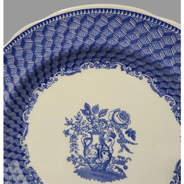 Late 20th Century Blue & White Neoclassical Spode "Portland Vase" Floral Urn Collectable Plate, Made in England For Sale - Image 6 of 11