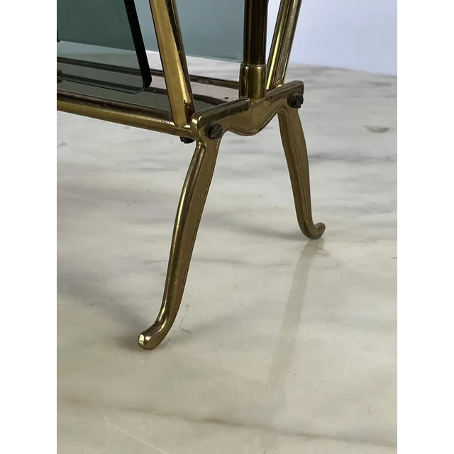 French Brass and Glass Magazine Rack, 1960 For Sale - Image 4 of 8