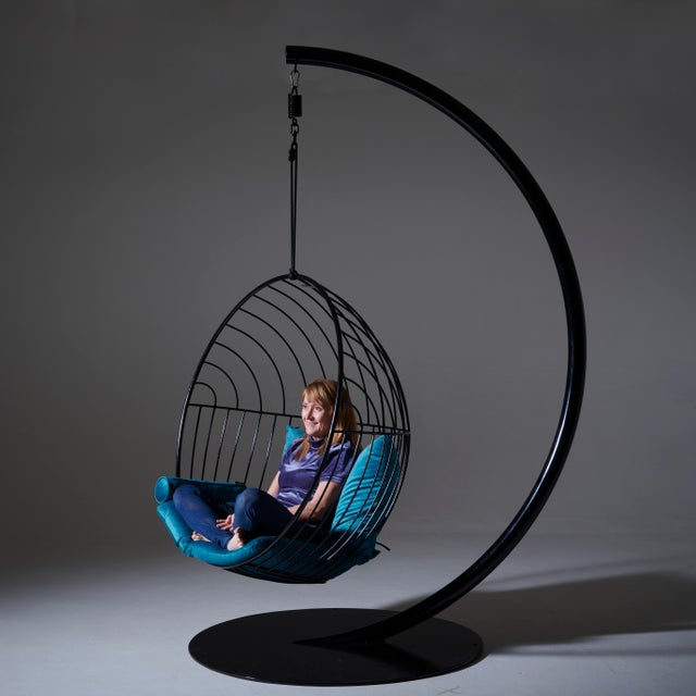 Modern Steel Bubble Hanging Chair Chairish