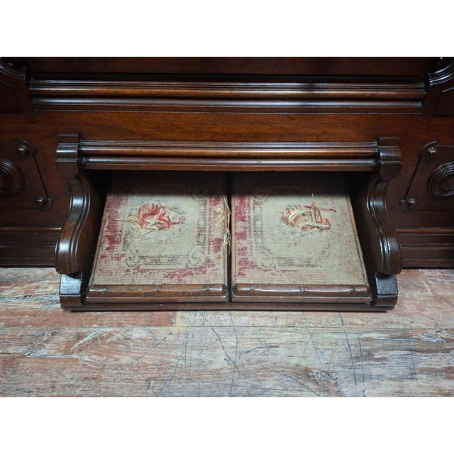 Neo-Gothic Art Harmonium in Carved Walnut For Sale - Image 10 of 12