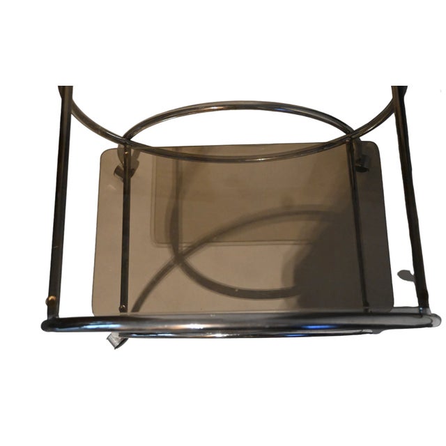 Mid Century serving trolley, trolley or dinette from the 1950s, Germany. This trolley has a chrome frame with 2 removable...