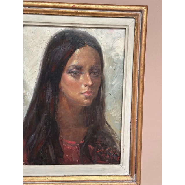 Meriv, Portrait, 1960s, Oil on Canvas, Framed For Sale - Image 4 of 18