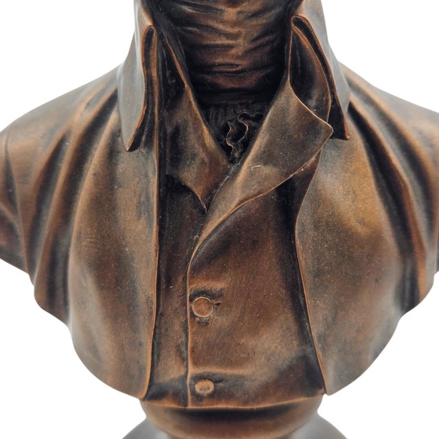 Thomas Jefferson Bronze Finish Portrait Bust Sculpture, 7.5", Dated 2003 For Sale - Image 14 of 14