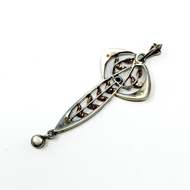 Metal Antique Jugendstil Silver and Paste Pendant, 1900s For Sale - Image 7 of 8