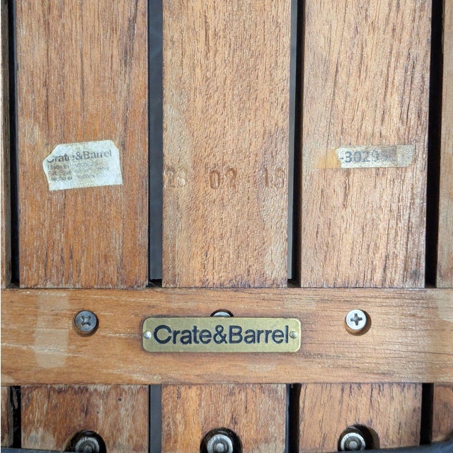 Crate & Barrel Industrial Metal & Wood Accent Chair For Sale In San Francisco - Image 6 of 7