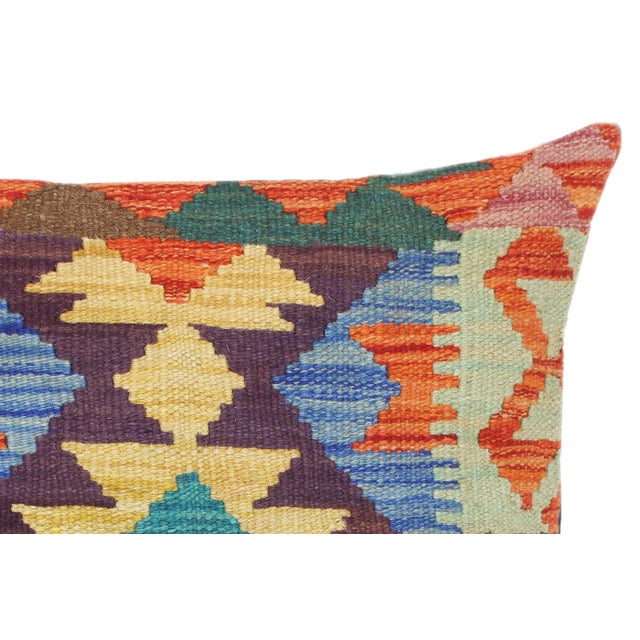 Boho Chic Boho Chic Turkish Mariette Hand Woven Kilim Throw Pillow For Sale - Image 3 of 5