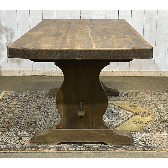 Brown Monastery Table in Elm, 1970s For Sale - Image 8 of 18