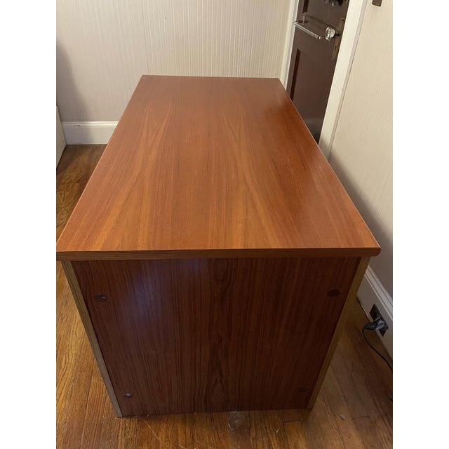 Beautiful executive desk originally purchased from Scan Designs. Features: -Left Side: Three stacked drawers. -Right Side:...