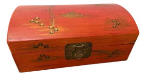 Vintage Chinoiserie Cinnabar Box