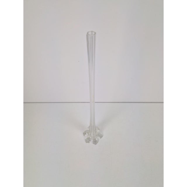 Art Nouveau French Gladioli Fluted Glass Vase, 1920s For Sale - Image 4 of 15