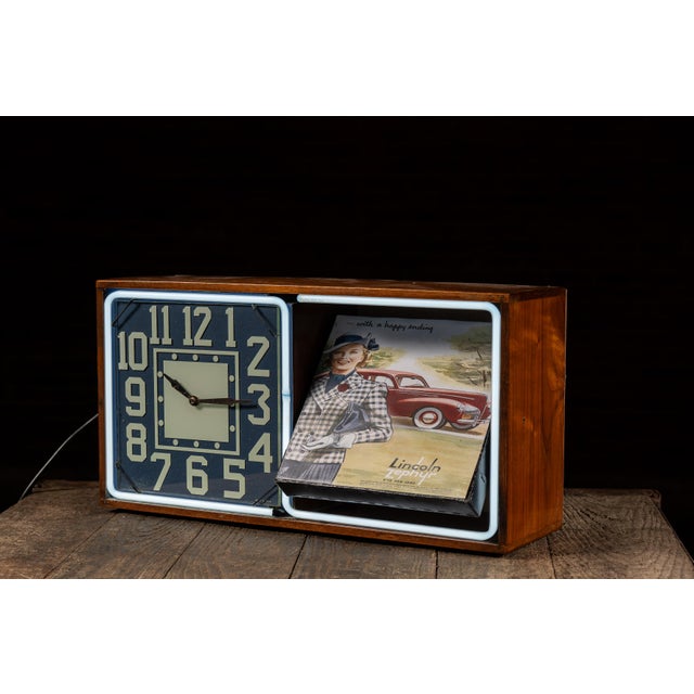 Vintage Neon Revolving Advertising Clock by Electric Ad Clock For Sale - Image 9 of 13
