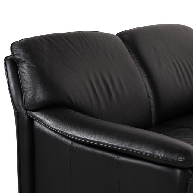 Atlanta 2-Seater Sofa in Black Leather from Laauser For Sale - Image 4 of 14