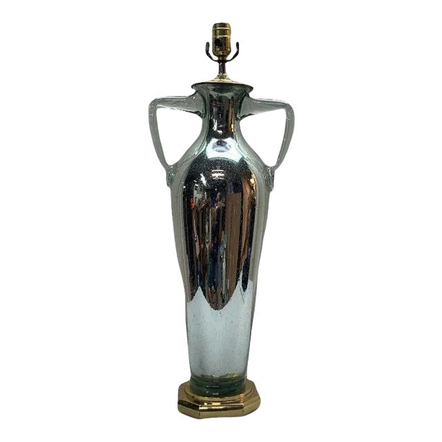 Vintage Early 20th Century Mercury Glass Lamp For Sale