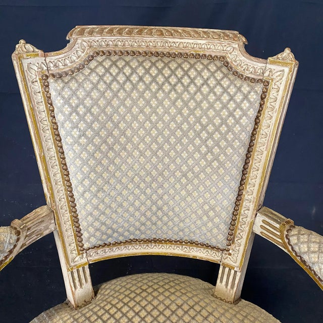 French Louis XVI 19th Century Armchairs -A Pair For Sale - Image 12 of 13