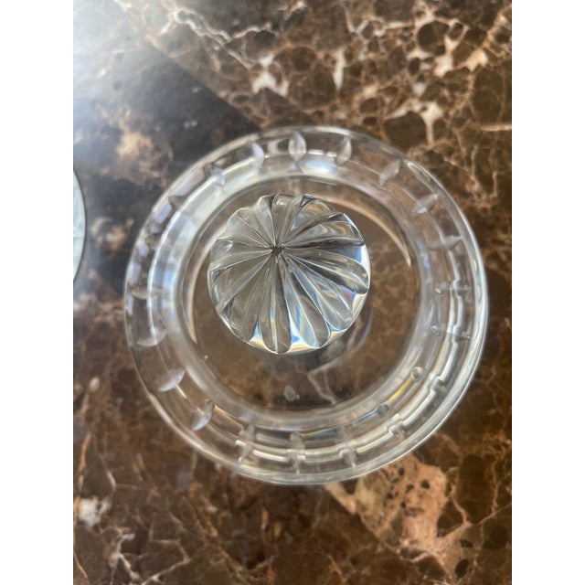 1970s Heavy Lead Crystal Cookie Jar With Lid For Sale - Image 5 of 7