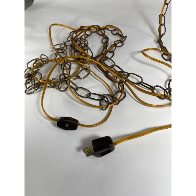 Metal 1989 Postmodern Fredrick Ramond Cascading Tole Swag Lamp For Sale - Image 7 of 12