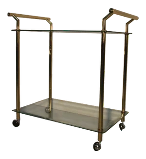 Gold & Glass Bar Cart, 1970s