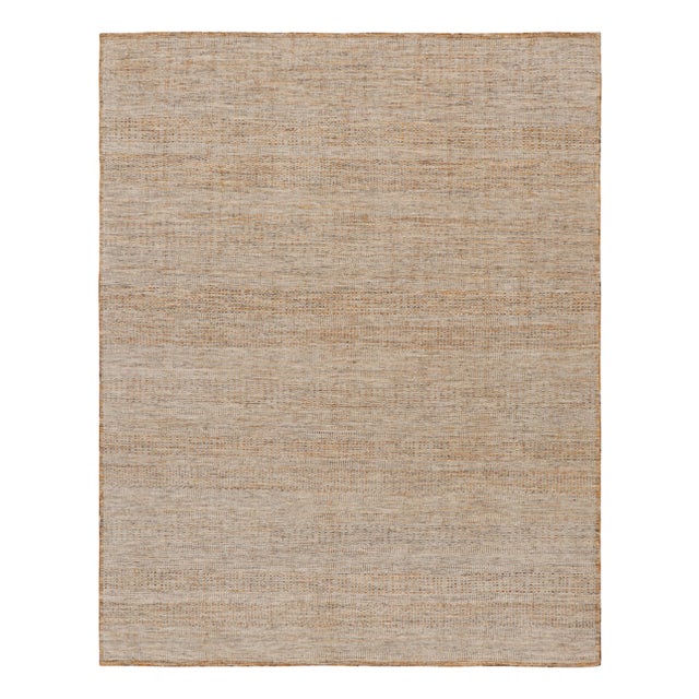 Handwoven in wool, this 8x10 Kilim represents a new boucle-like texture, from an inventive new contemporary flat weave...