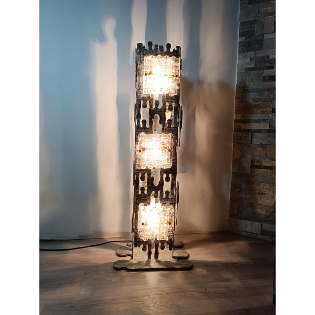 Brutalist Floor Lamp attributed to Albano Poli for Poliarte, 1970s For Sale - Image 9 of 14