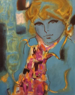 Robert Delval "Blue Lady (Laurence)" Signed Numbered Unframed Lithograph, France