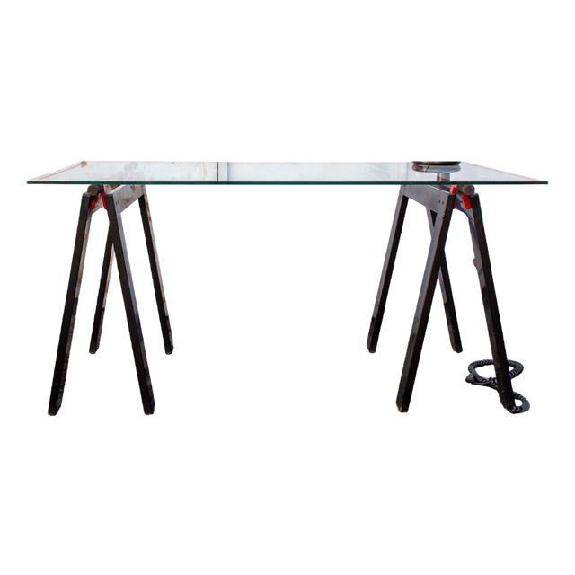 Gaetano Trestle Desk by Gae Aulenti for Zanotta, 1970s For Sale