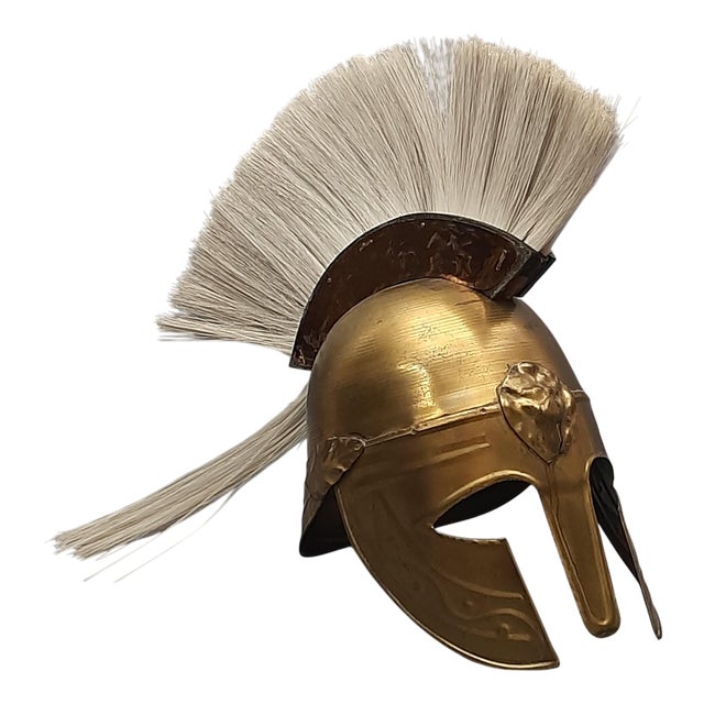 Greek Spartan Corinthian Brass Helmet,1970s For Sale