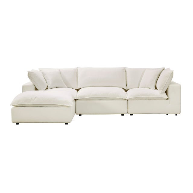 Boho Chic Cali Natural Performance Fabric Modular 4 Piece Sectional For Sale - Image 3 of 8